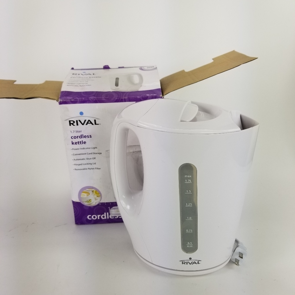 Rival Cordless White Electric Kettle 1.7 Liter